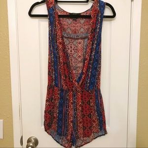 Deep V-neck Romper